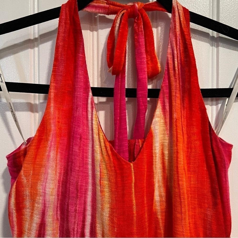 Tommy‎ Bahama Sunset Ablur Halter Pink Orange Maxi Dress. Size Small. - Picture 6 of 10